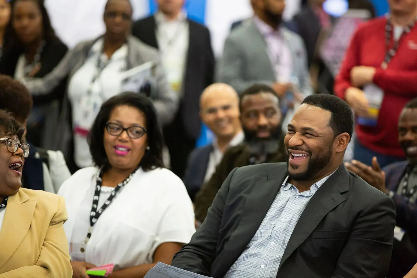 Candid shot of engaged attendees seated in the audience at the NMSDC Level Up conference, photographed by Marquee Visuals.