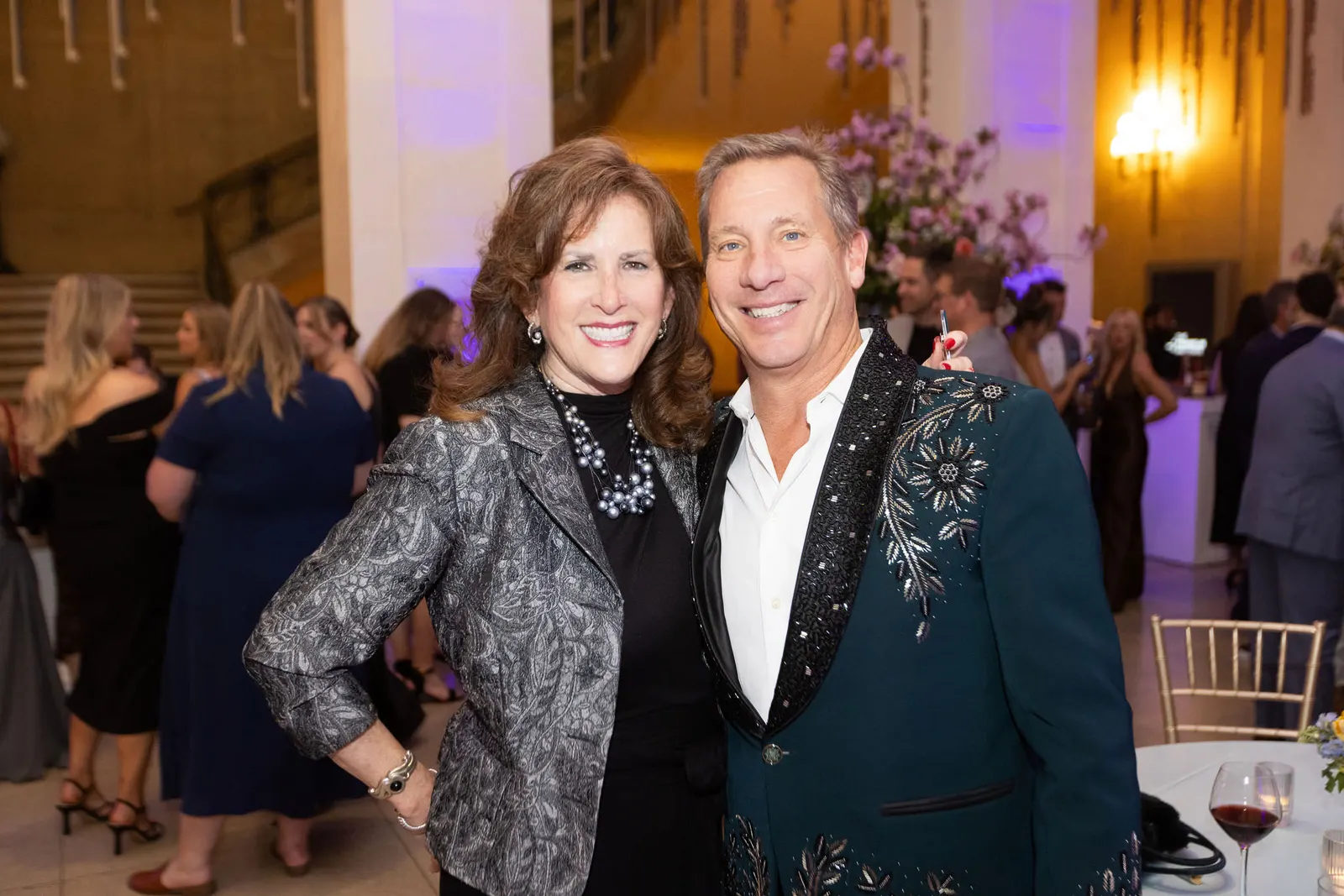 Couple posing together in formal wear at the Tiger Gala 2026 reception, photographed by Marquee Visuals in Los Angeles.